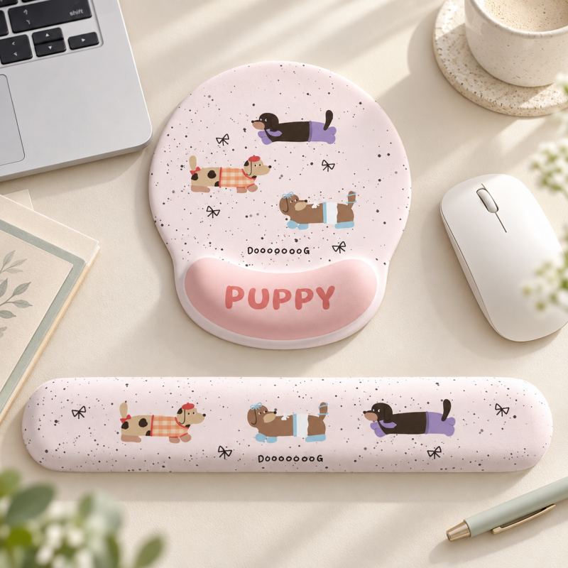CouldNook Dachshund Wrist Rest - Long Desktop Support Cushion