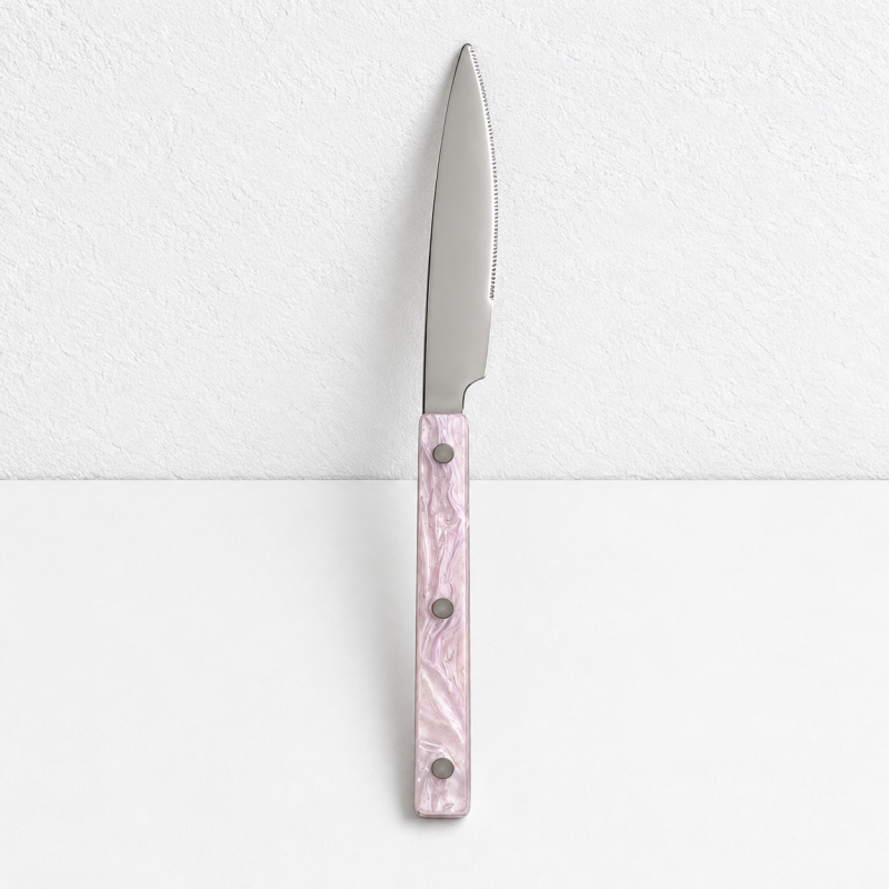 Riveted Flatware - Pearlescent Handles and Polished Steel Heads