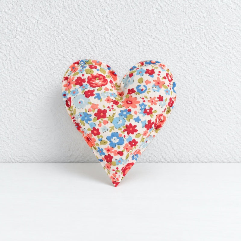 CouldNook Fabric Heart Decoration - Padded Shape And Patterned Textile Exterior