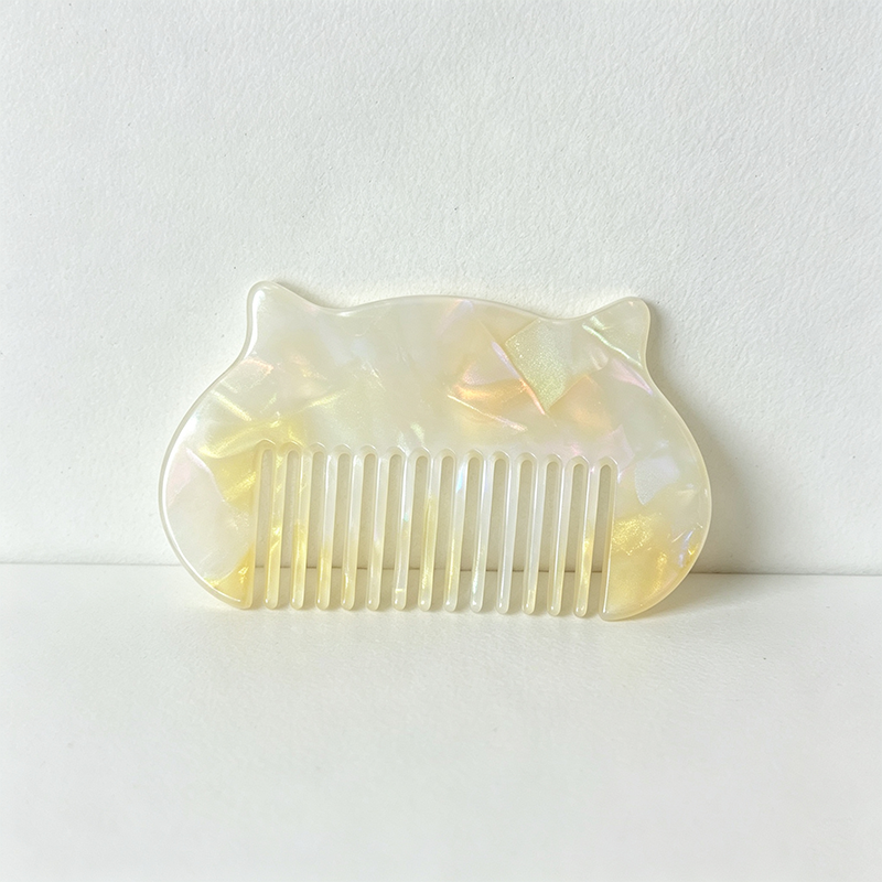 CloudNook Cat Ear Acetate Comb‑Wide Tooth Hair Comb