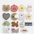 CouldNook Gingham Character Patch - Fruit Animal and Shape Designs