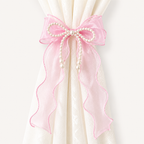 CouldNook Lace Embroidery Bow Curtain Tieback 2PCS Set - Window Styling Accent