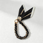 CouldNook Monochrome Scarf Phone Wrist Strap - Neutral Bow Loop