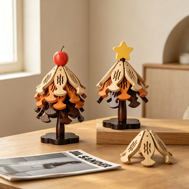 CouldNook Wooden Gourd Tree Trivet Set - Layered Display