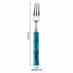 Bamboo Style Flatware - Segmented Acrylic Handles and Steel