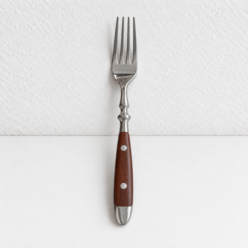 Wood Handle Flatware - Twin Rivets and Sculpted Necks