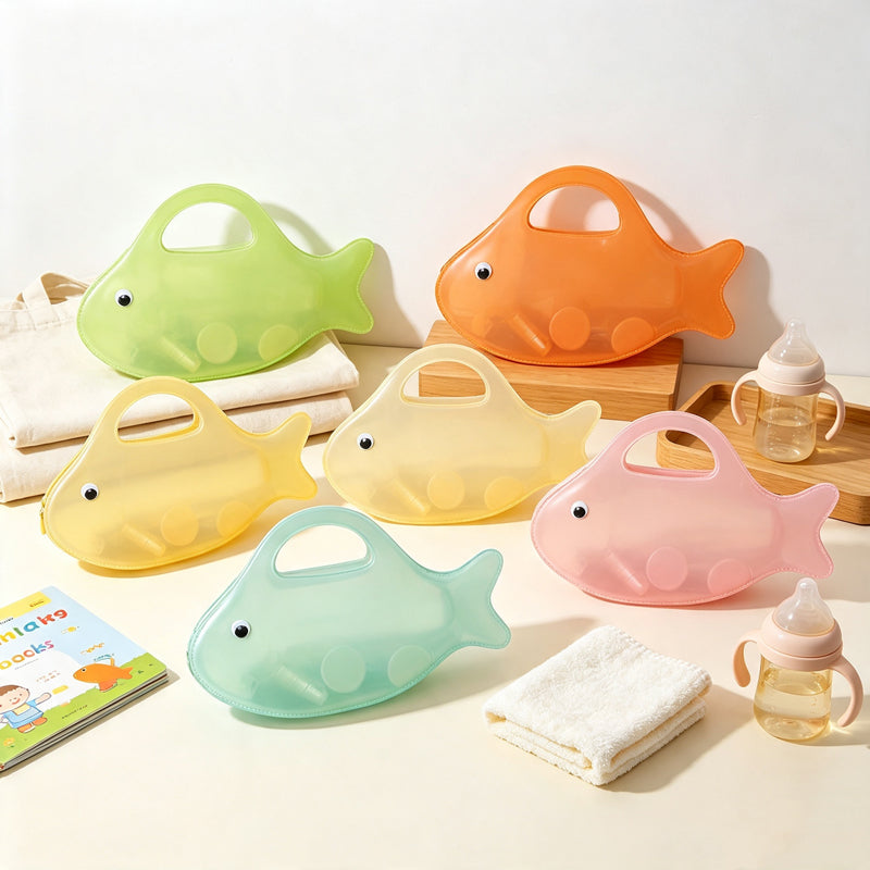 CloudNook Fish‑Shaped Tote‑Transparent PVC Hand Bag