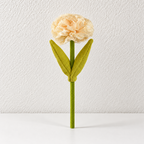 Artificial Carnation - Ruffled Petals and Paired Green Leaves