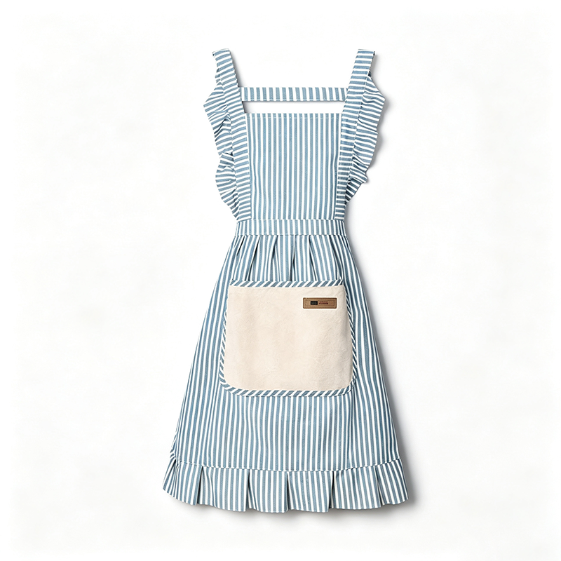 CouldNook Ruffle Stripe Apron‑Women Kitchen Cooking Apron