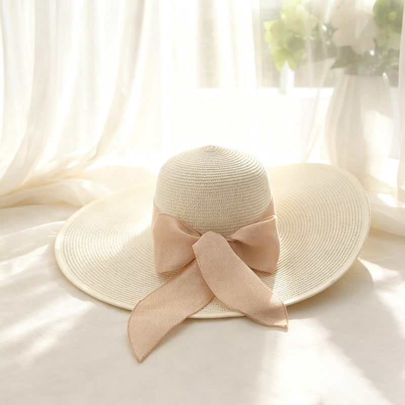 CouldNook Bow Back Sun Hat - Adjustable Wide Brim Style