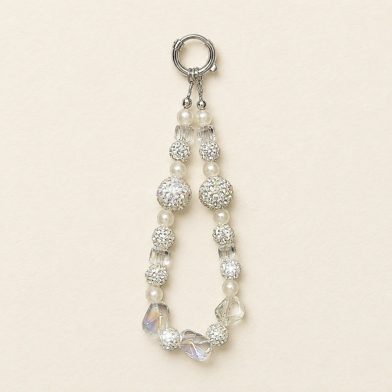 CouldNook Fluffy Pom Lanyard - Crystal Phone Charm