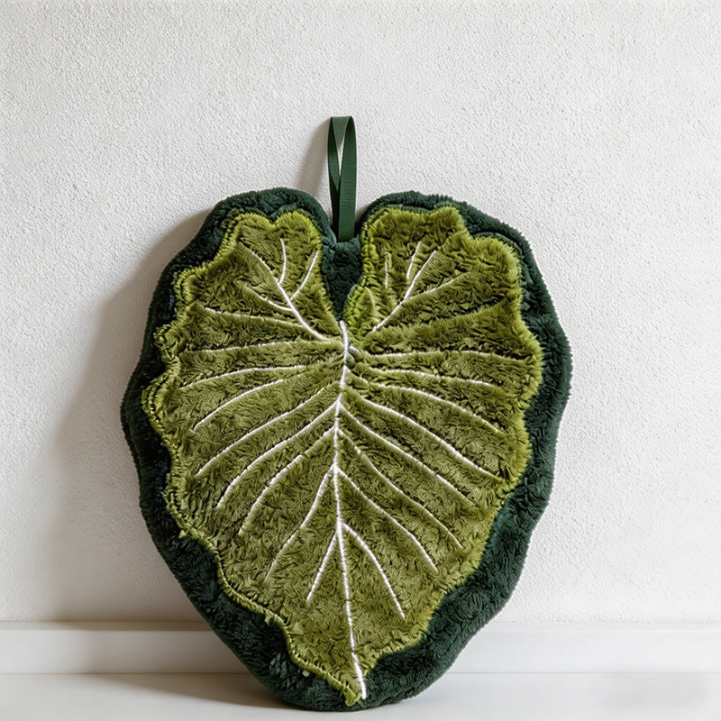 CouldNook Tropical Botanical Leaf Hanging Hand Towel - Soft Monstera Decor