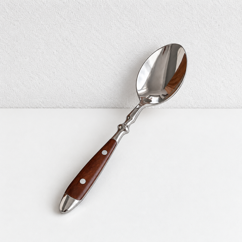 Wood Handle Flatware - Twin Rivets and Sculpted Necks