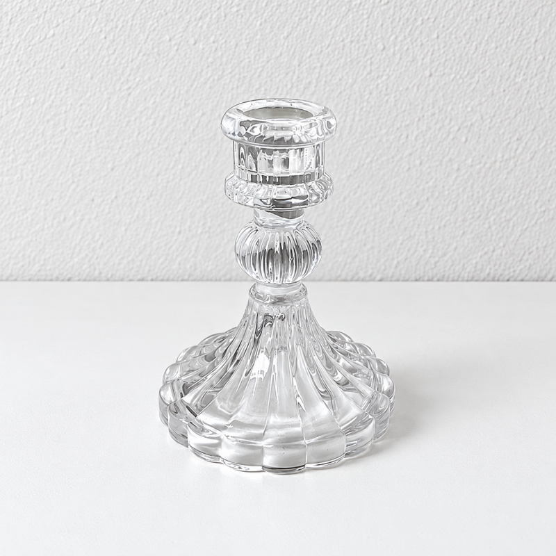 CouldNook Decorative Glass Candle Holder - Sculpted Shapes