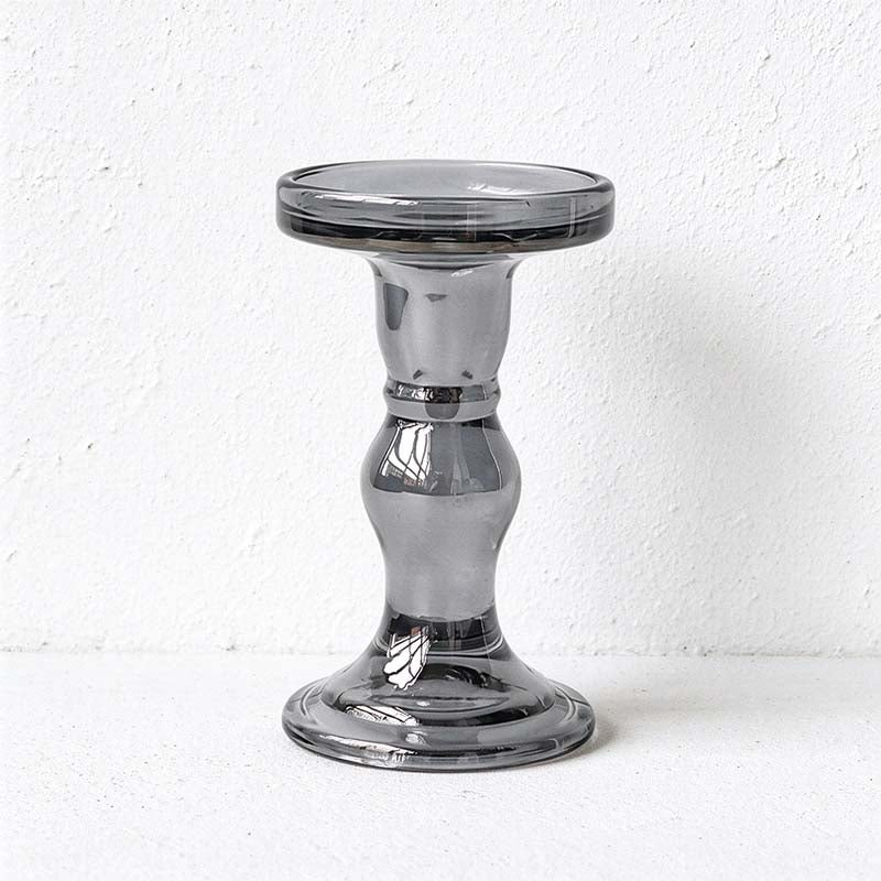 CouldNook Glass Pedestal Candle Holder - Tiered Stem And Separate Candle Options