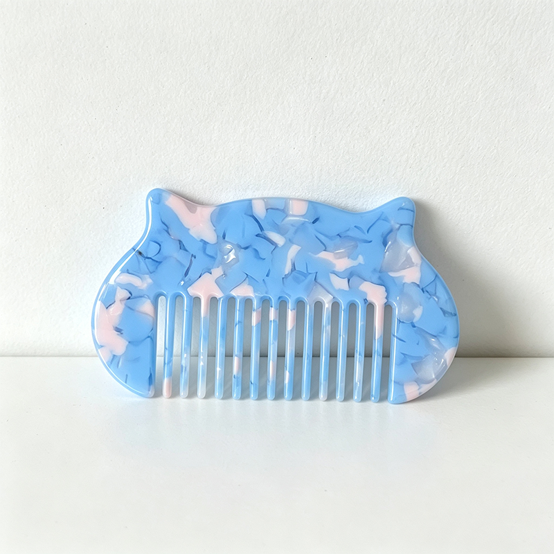 CloudNook Cat Ear Acetate Comb‑Wide Tooth Hair Comb