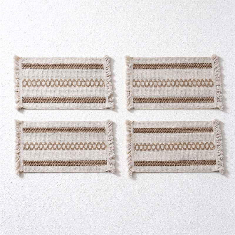 CouldNook Woven Placemat - Textured Patterns and Short Fringed Ends