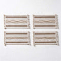 CouldNook Woven Placemat - Textured Patterns and Short Fringed Ends