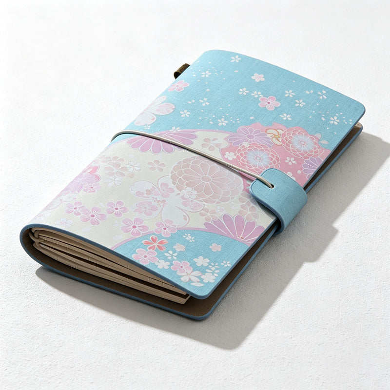CloudNook 3-in-1 Floral Print A6 Notebook‑Refillable Vintage Journal