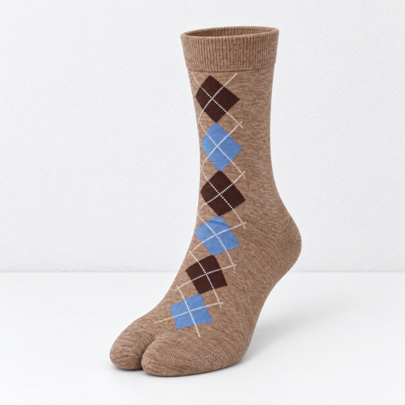 CouldNook Argyle Split-Toe Socks - Diamond Pattern