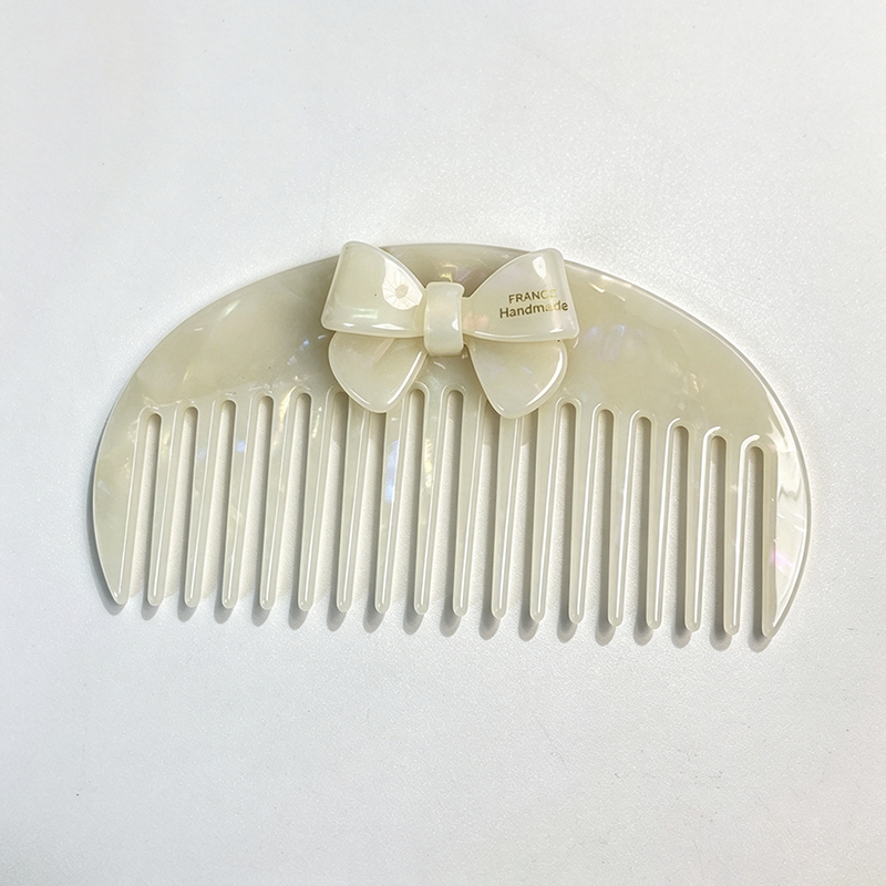 CloudNook Shell Bow Hair Brush - Acetate Decor Hair Comb