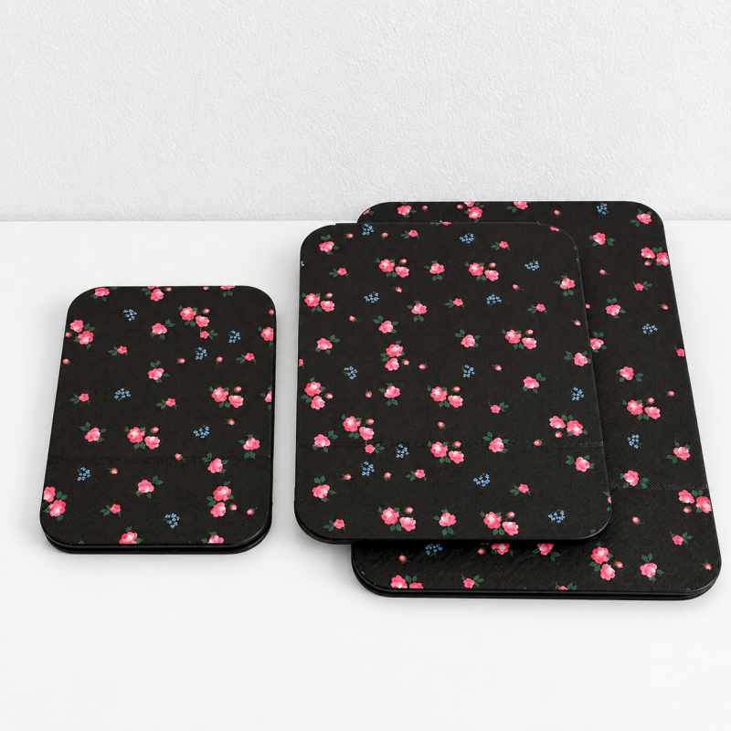 CouldNook Patterned Folding Mirror - Printed Cover And Fold-Back Tabletop Support