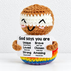 CouldNook Crocheted Character Doll - Textured Shapes And Little Message Cards