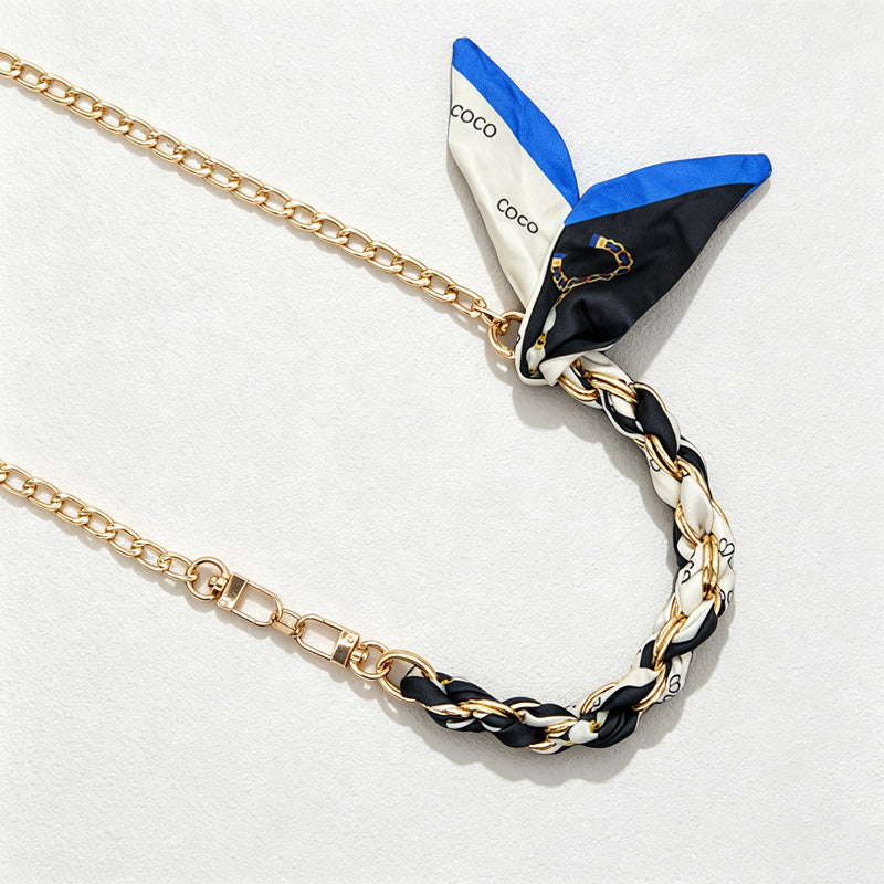 CloudNook Scarf Chain Phone Wrist Strap‑Braided Anti‑Lost Lanyard