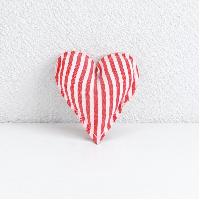 CouldNook Fabric Heart Decoration - Padded Shape And Patterned Textile Exterior