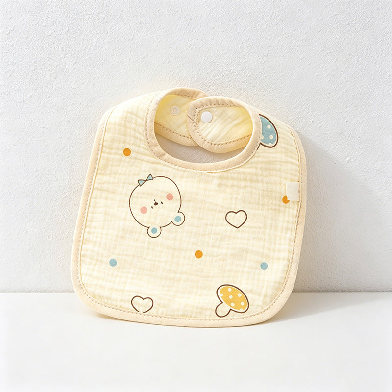 CouldNook Premium Muslin Cotton Baby Bib - Reversible 6-Layer U-Shape Drool Apron(set of 10)