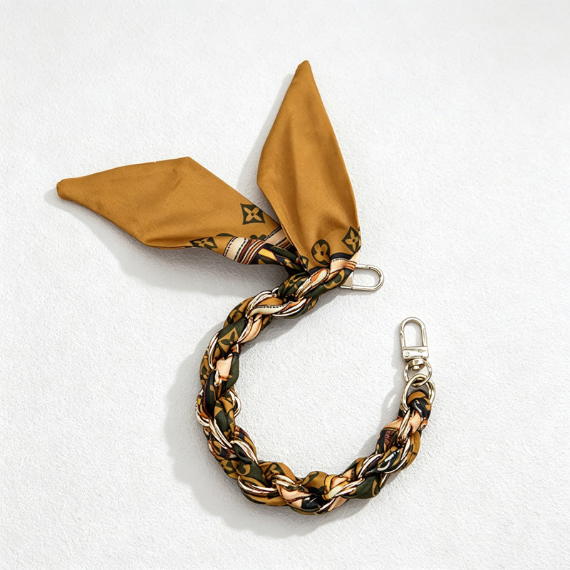 CouldNook Khaki Pattern Phone Wrist Strap - Monochrome Braided Scarf Loop