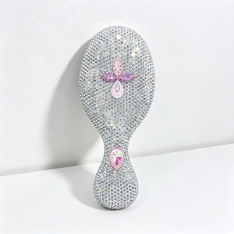 CouldNook Flower Stone Set Bamboo-Look Hair Brush - Handheld Grip Profile