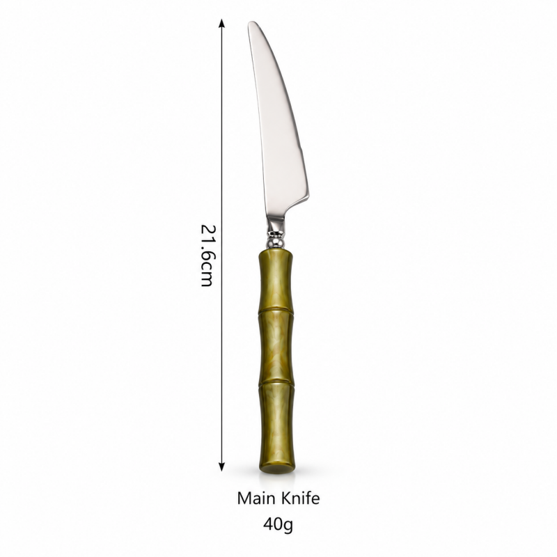 Bamboo Style Flatware - Segmented Acrylic Handles and Steel