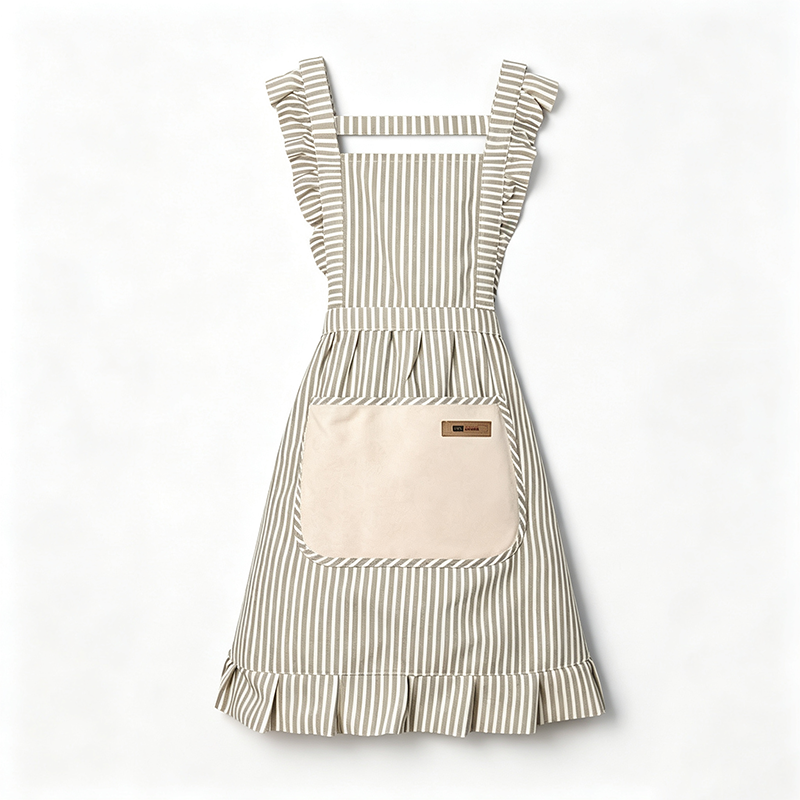 CouldNook Ruffle Stripe Apron‑Women Kitchen Cooking Apron