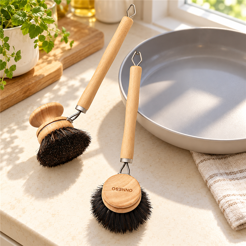 Wooden Dish Brush with Replacement Head Options