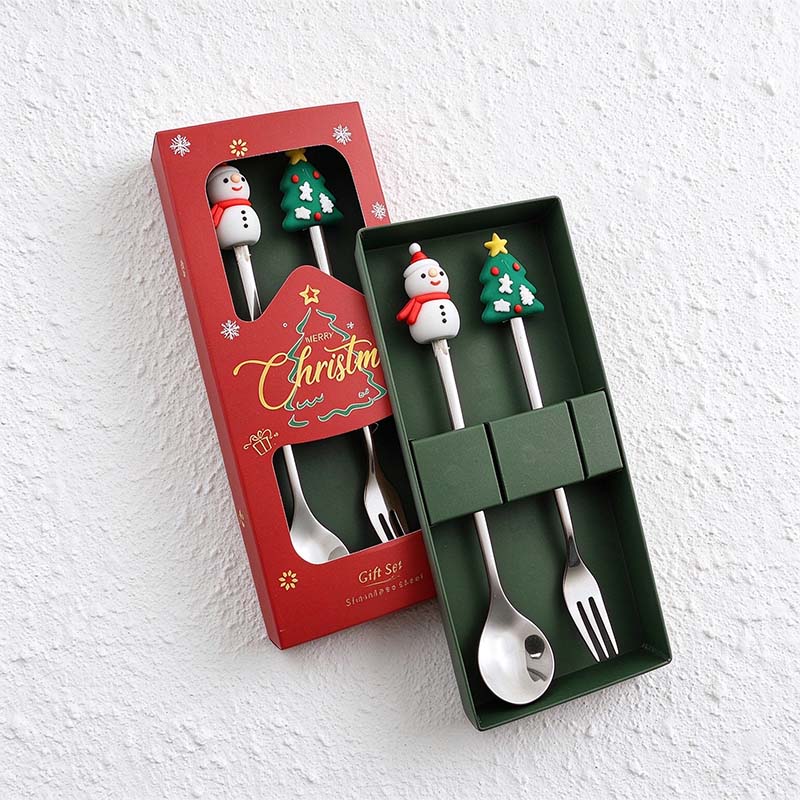 CouldNook Christmas Cutlery Set - Character Tops and Decorative Charm Designs