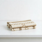 CouldNook Farmhouse Cotton Linen Table Runner - Rustic Boho Woven Macrame Mat