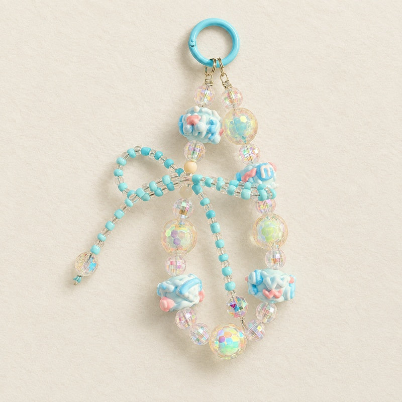 CouldNook Fluffy Pom Lanyard - Crystal Phone Charm