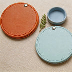 CouldNook PU Leather Rotating Compact Mirror - Portable Round Travel Mirror