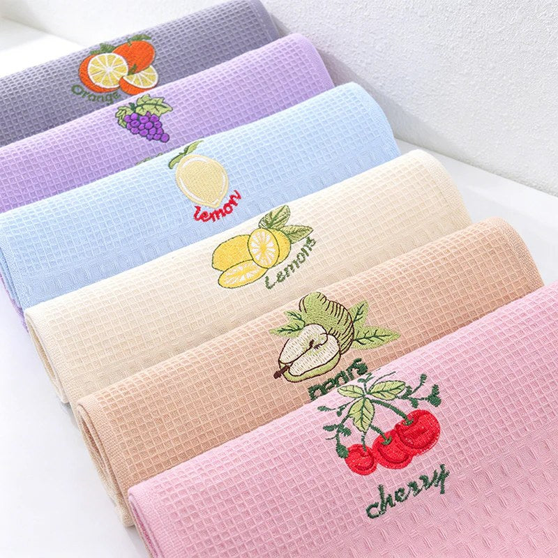 CouldNook Cotton Waffle Tea Towel - Pastel Fruit & Lavender (Assorted Mix)
