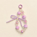 CouldNook Cake Beaded Keychain - Bowknot and Crystal Accents