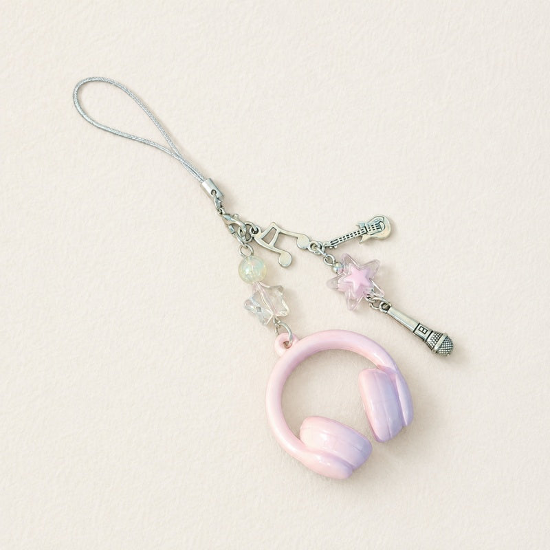 CouldNook Headphone Music Keychain - Star and Instrument Charms