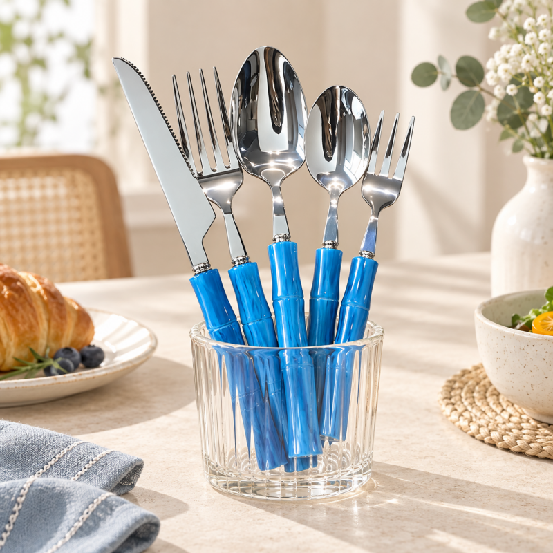 CouldNook Bamboo Joint Flatware Collection - Three Handle Colors