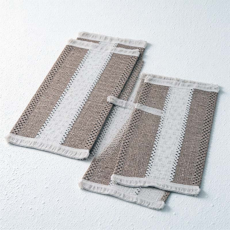 CouldNook Woven Placemat - Textured Patterns and Short Fringed Ends