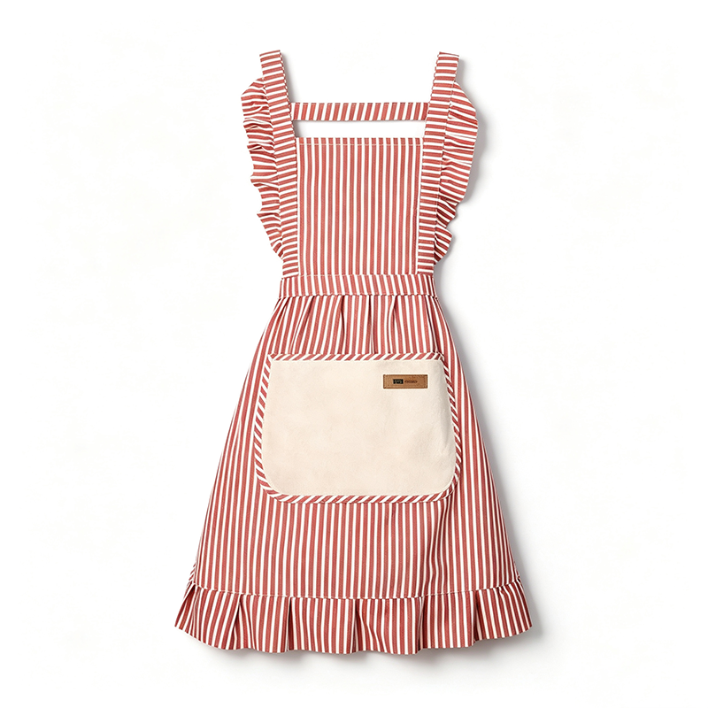 CouldNook Ruffle Stripe Apron‑Women Kitchen Cooking Apron