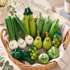 CouldNook Wool Felt Keychain - Smiling Fruit and Vegetable Shapes