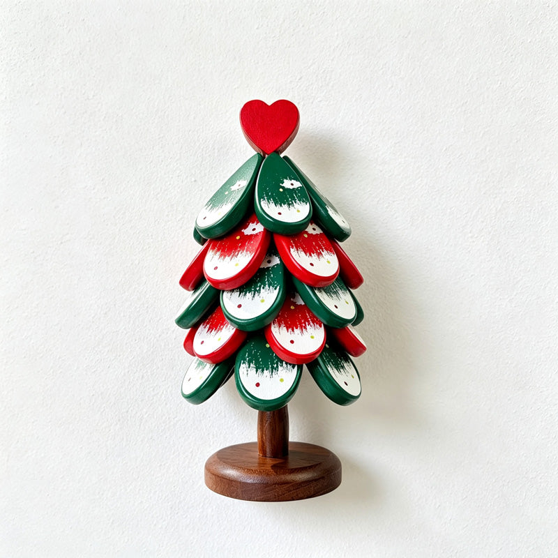 CouldNook Christmas Tree Trivet Set - Red and Green Layers