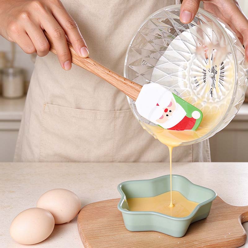 CouldNook Christmas Silicone Spatula - Printed Head and Beech Handle