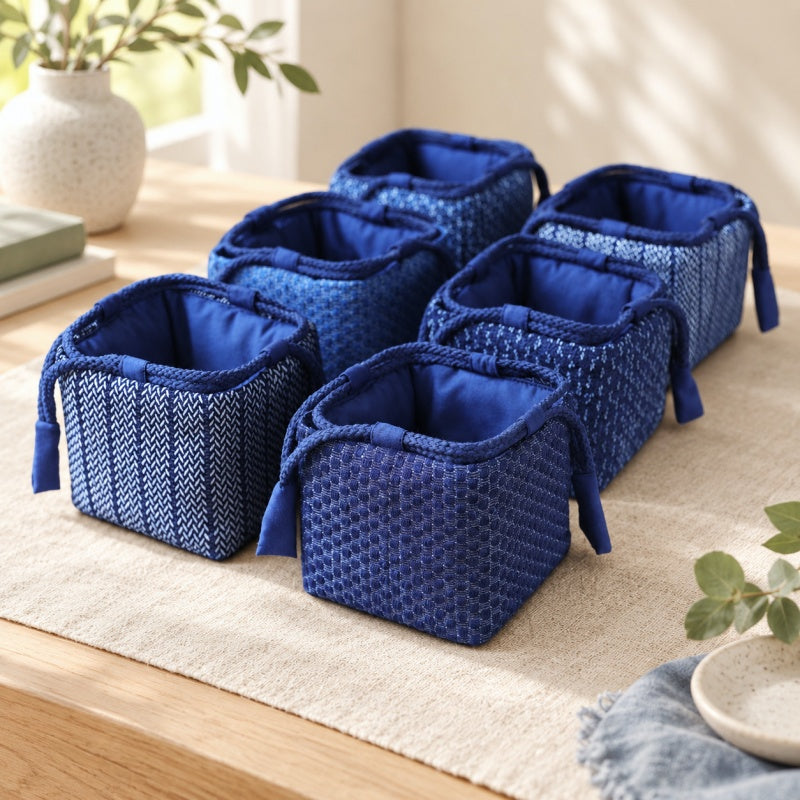 CouldNook Tea Ware Storage Pouch - Blue Drawstring Closure