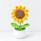 CouldNook Crocheted Character Pot Ornament - Colorful Figures And White Pots